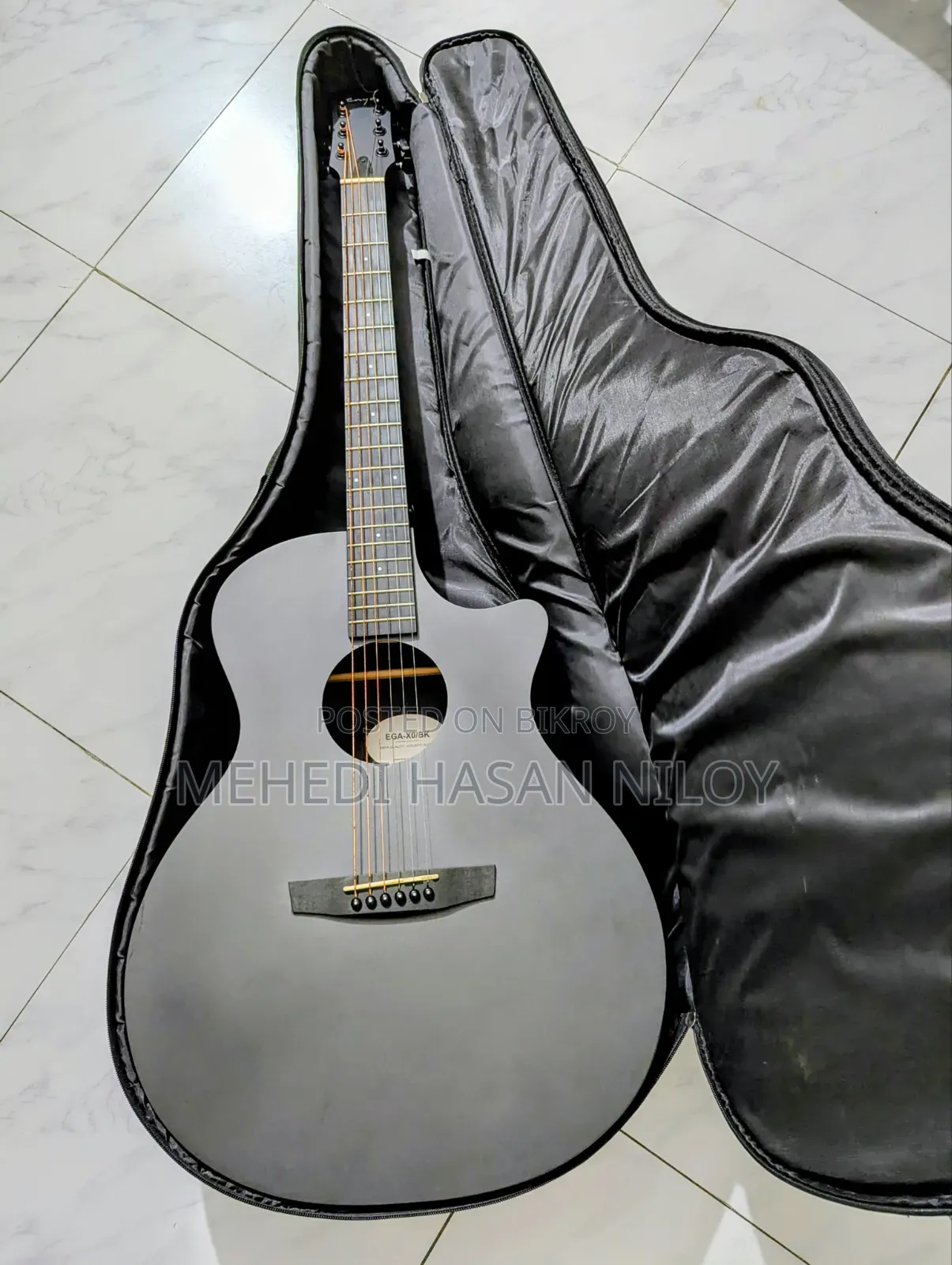 Enya Ega X0 Black Cutaway Grand Auditorium Acoustic Guitar