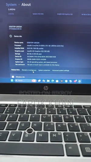 Laptop HP EliteBook 840 G3 8GB Intel Core i5 SSD 256GB