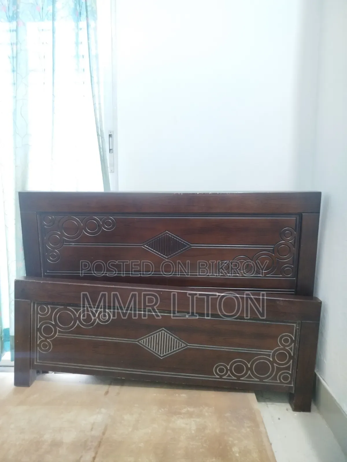 Malaysian Wood Semi-Double Bed for Sale