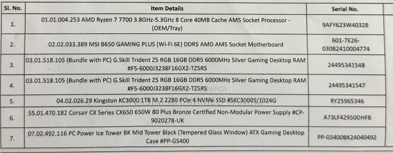 Desktop Computer MSI model 32GB AMD Ryzen 7 SSD 1T