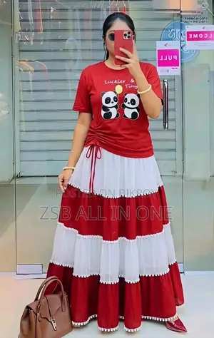 Skirt and T-shirt Set, Skirt Fabric: Indian Georgette