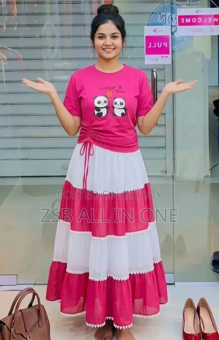 Skirt and T-shirt Set, Skirt Fabric: Indian Georgette