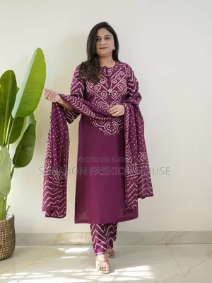 প্রিন্টের সুতি কটন থ্রি পিস