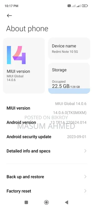 Xiaomi Redmi Note 10 5G 128 GB Black