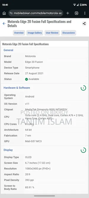 Motorola Edge 20 Fusion 128 GB Black