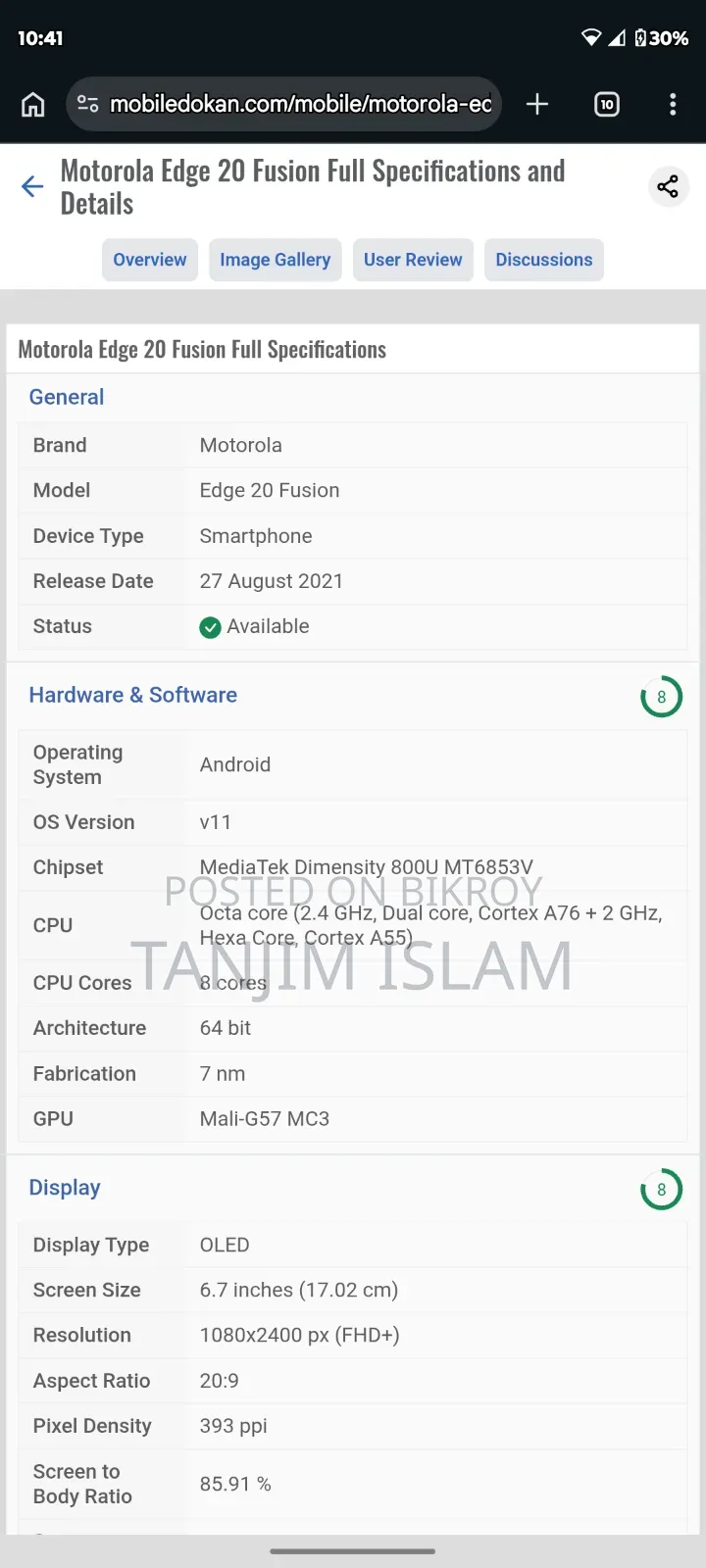 Motorola Edge 20 Fusion 128 GB Black