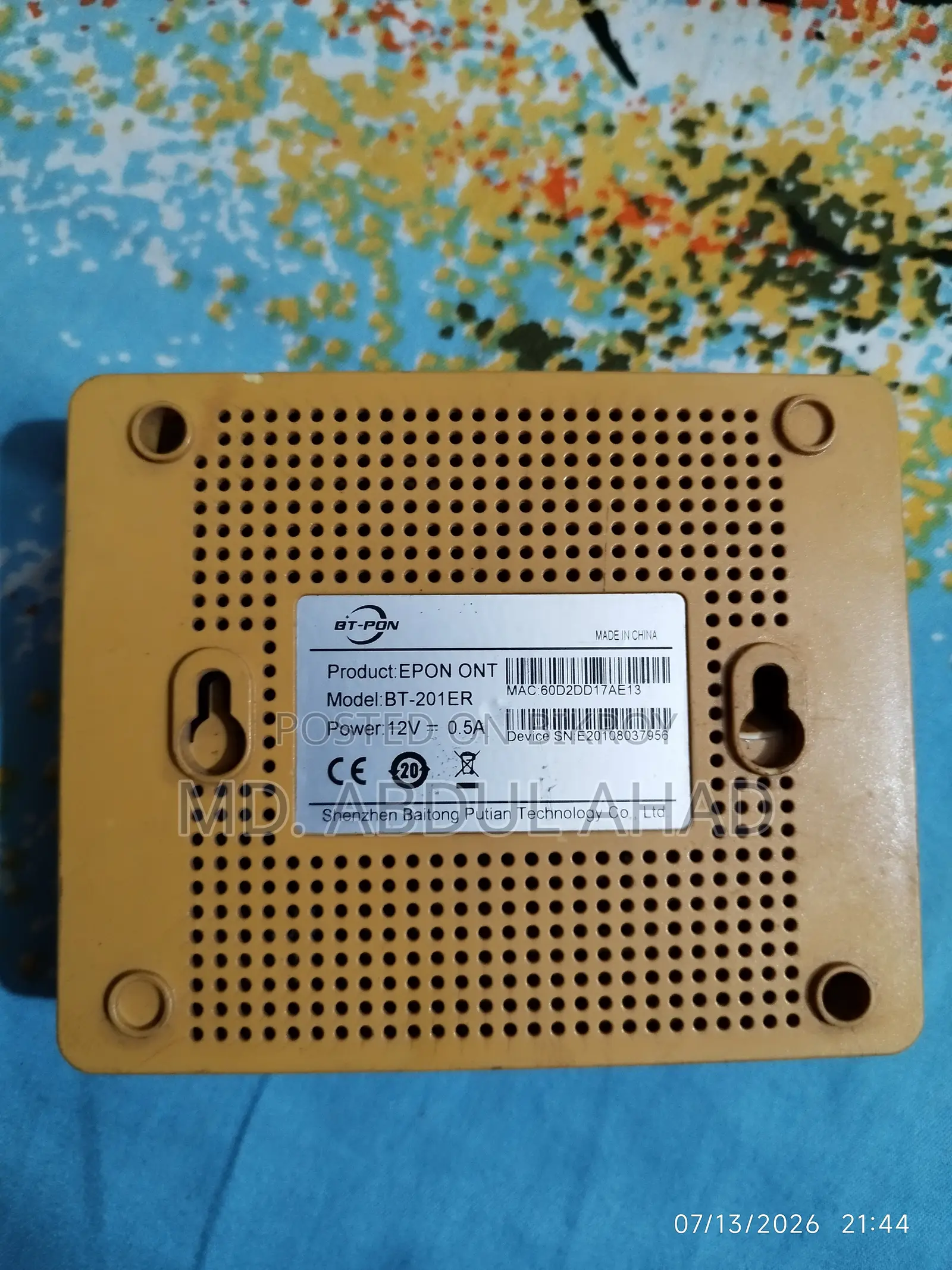 Bt Pon Onu - Bt-201er Epon Onu/Ont (1 Lan Port) - Running ONU