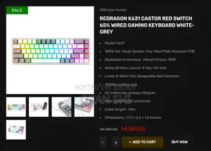 (Urgent Emergency Sell) Red Dragon 65% Rgb Mechanical Keyboard |