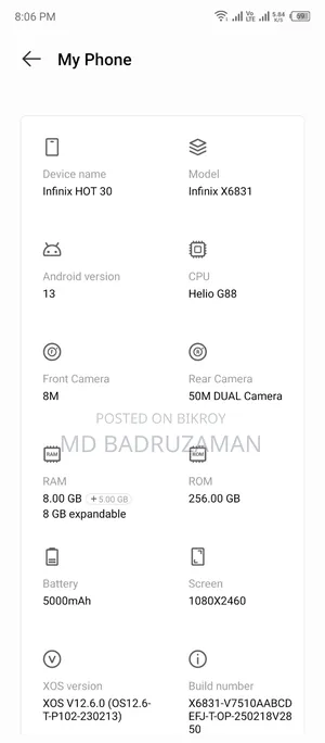 Infinix Hot 30 256 GB Green
