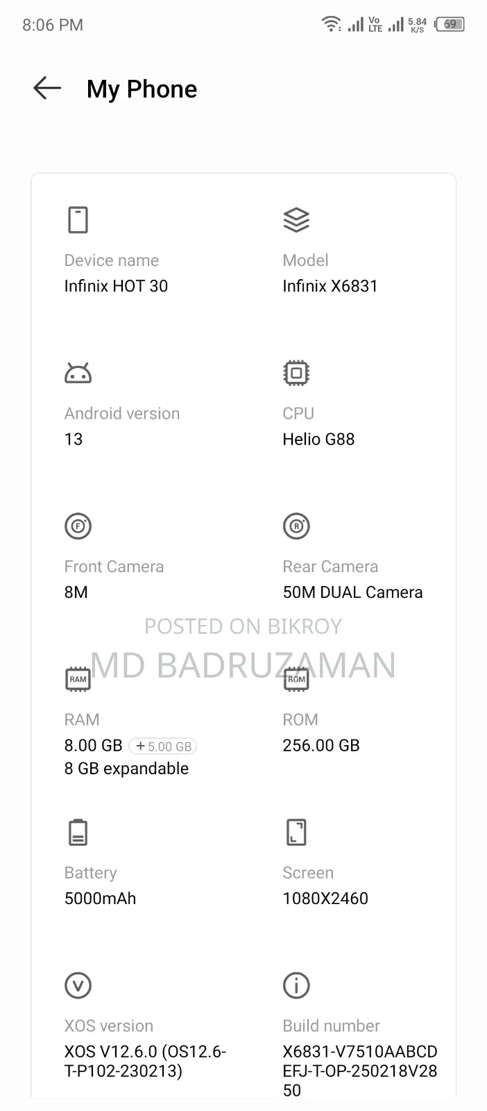 Infinix Hot 30 256 GB Green