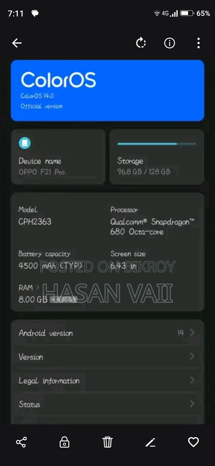 Oppo F21 Pro 128 GB Orange