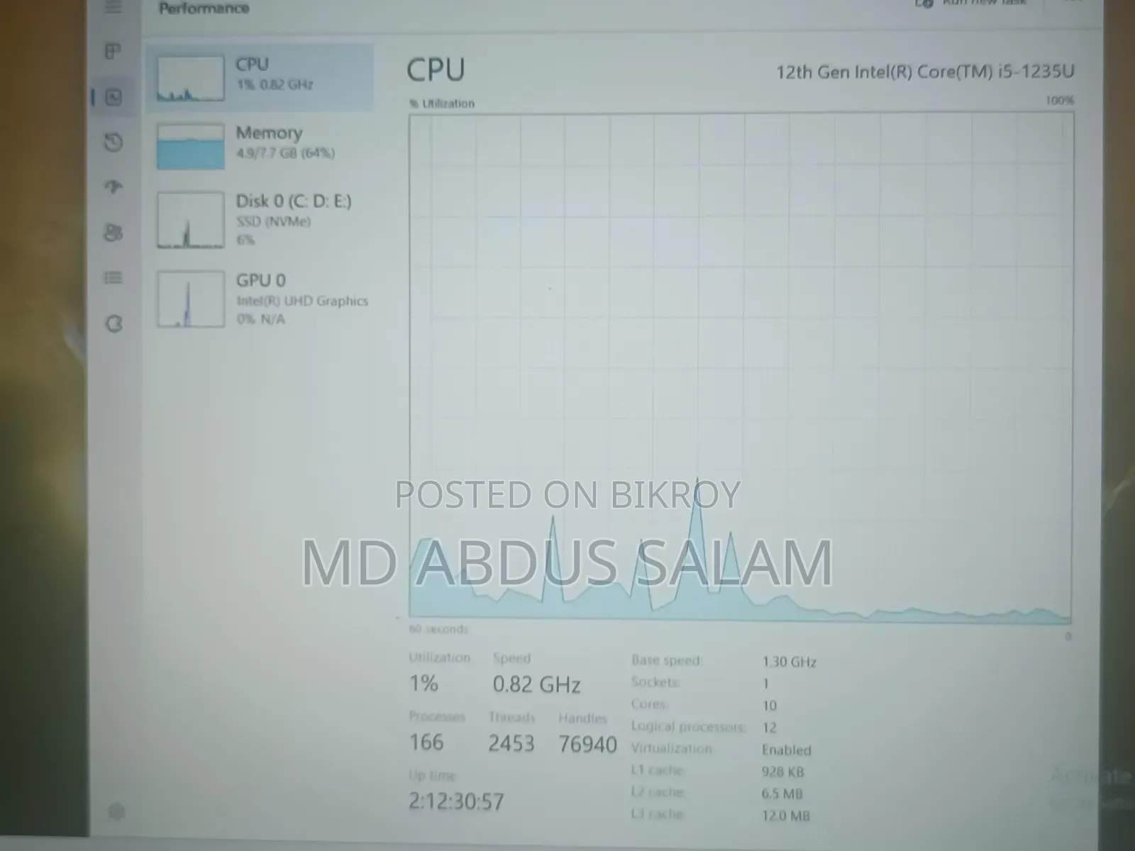 Laptop 8GB Intel Core I5 SSD 512GB