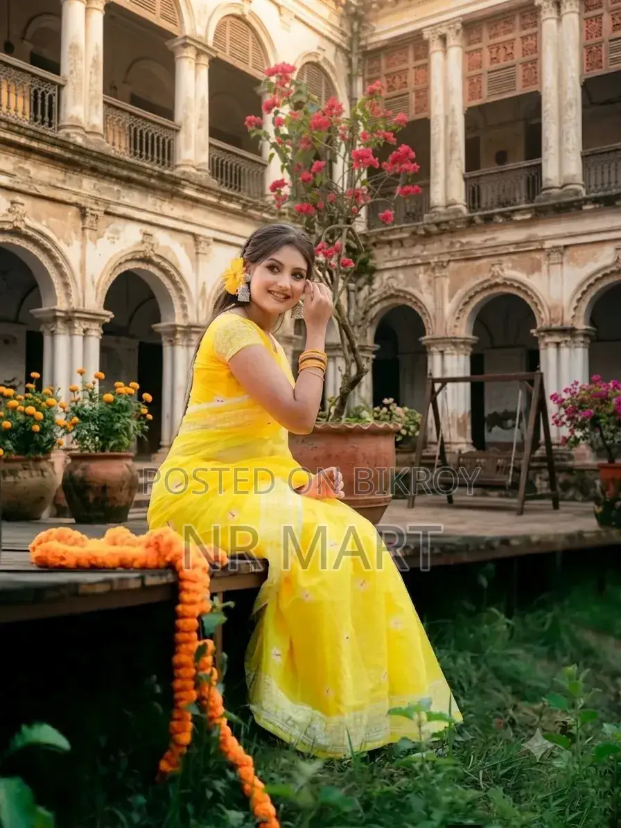 Premium Half Silk Lace Work Saree