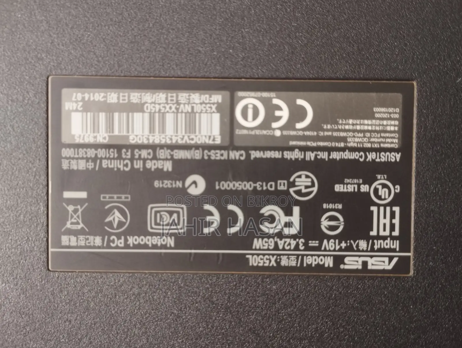 Laptop ASUS X552LDV 8GB Intel Core I5 HDD+SSD 1TB