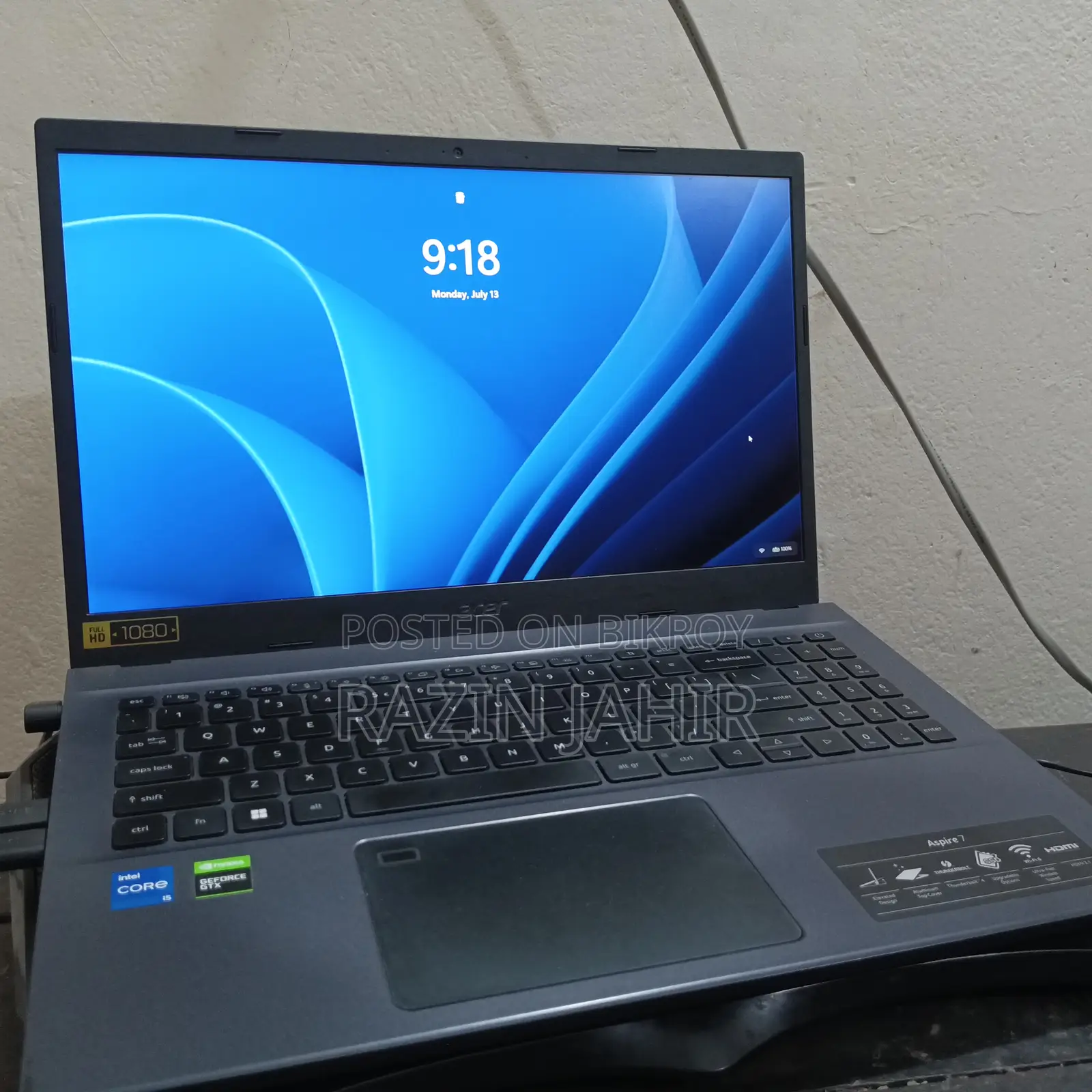 ল্যাপটপ Acer Aspire 7 16GB Intel Core I5 SSD 512GB