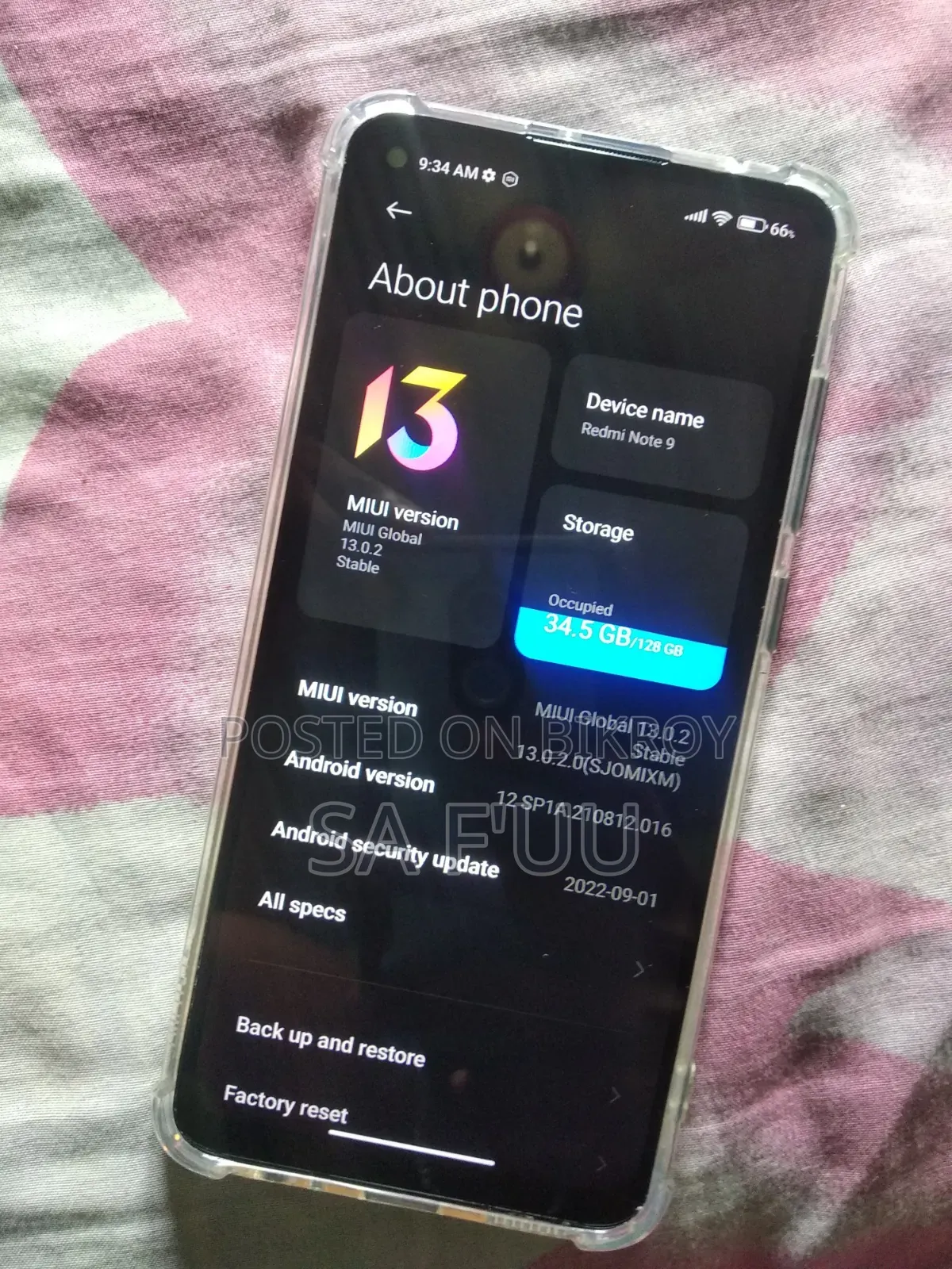 Xiaomi Redmi Note 9 128 GB Black
