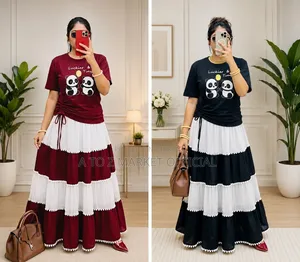 Viral Skirt And Panda Tshirt Set. 🤯