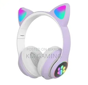 Stn-28 Wireless Headphones Cat Ear 5.0 Bluetooth Earphone Led Glowing