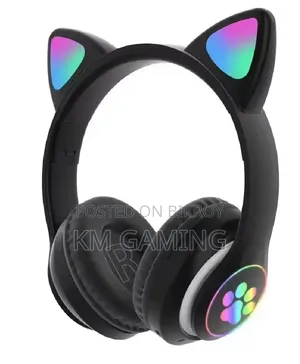 Stn-28 Wireless Headphones Cat Ear 5.0 Bluetooth Earphone Led Glowing