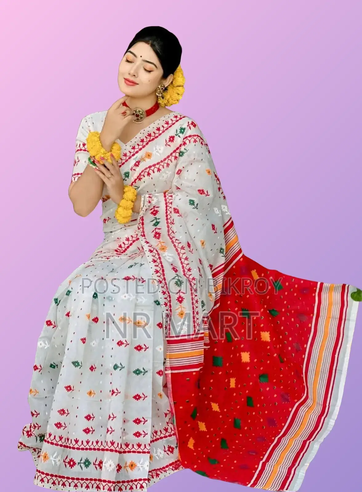 Heritage Half Silk Block Print Saree