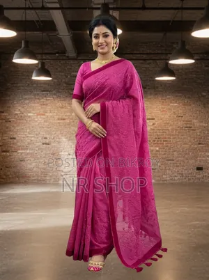 Premium Embroidery Half Silk Saree