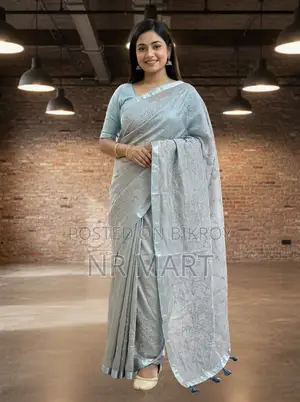Premium Embroidery Half Silk Saree
