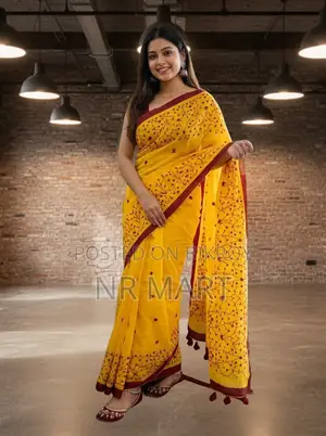 Premium Embroidery Half Silk Saree