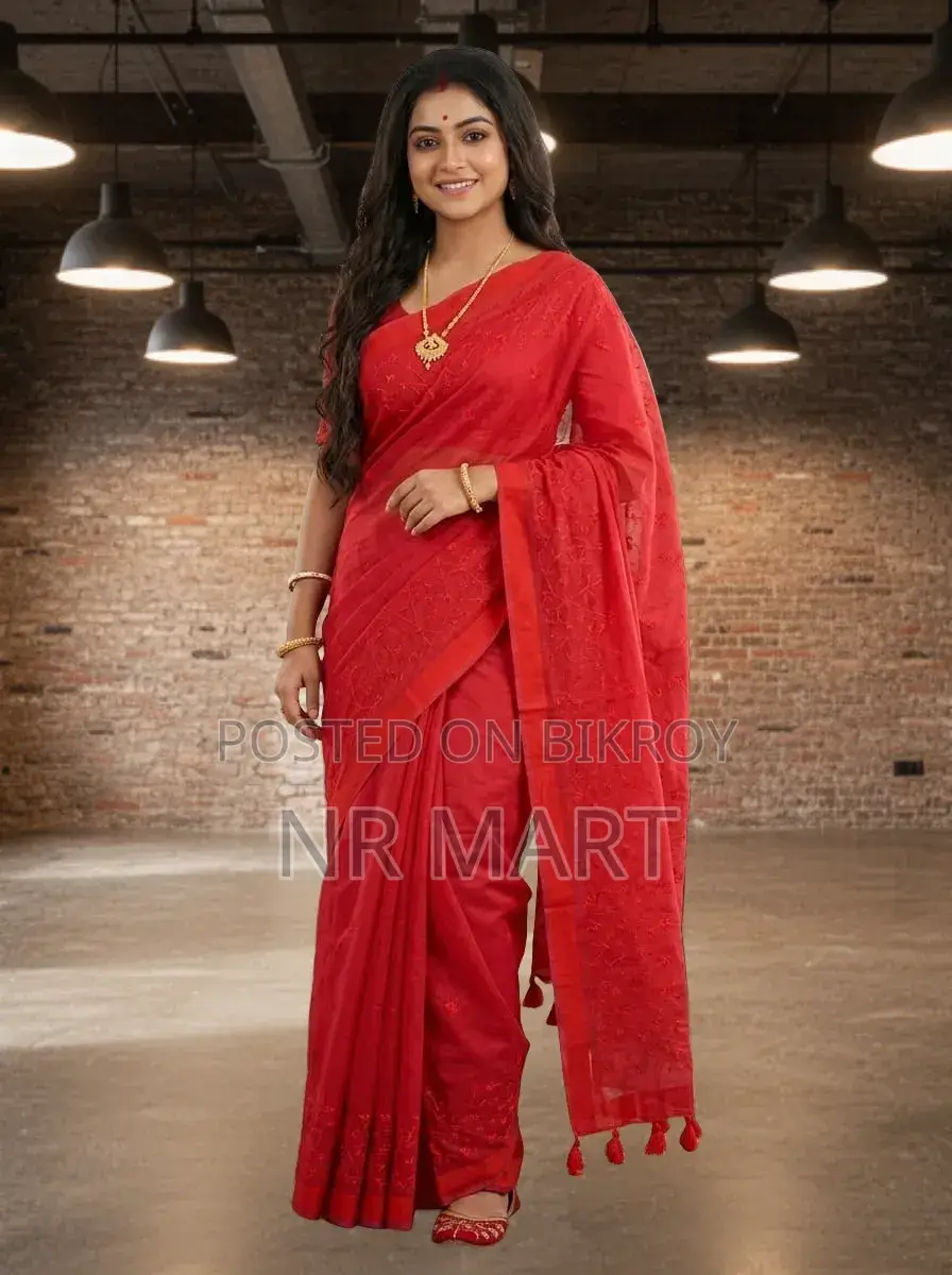 Premium Embroidery Half Silk Saree