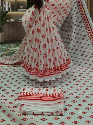 ✨ ক্লাসিক চান্দেরি সিল্ক শাড়ি (ব্লাউজ পিসসহ)