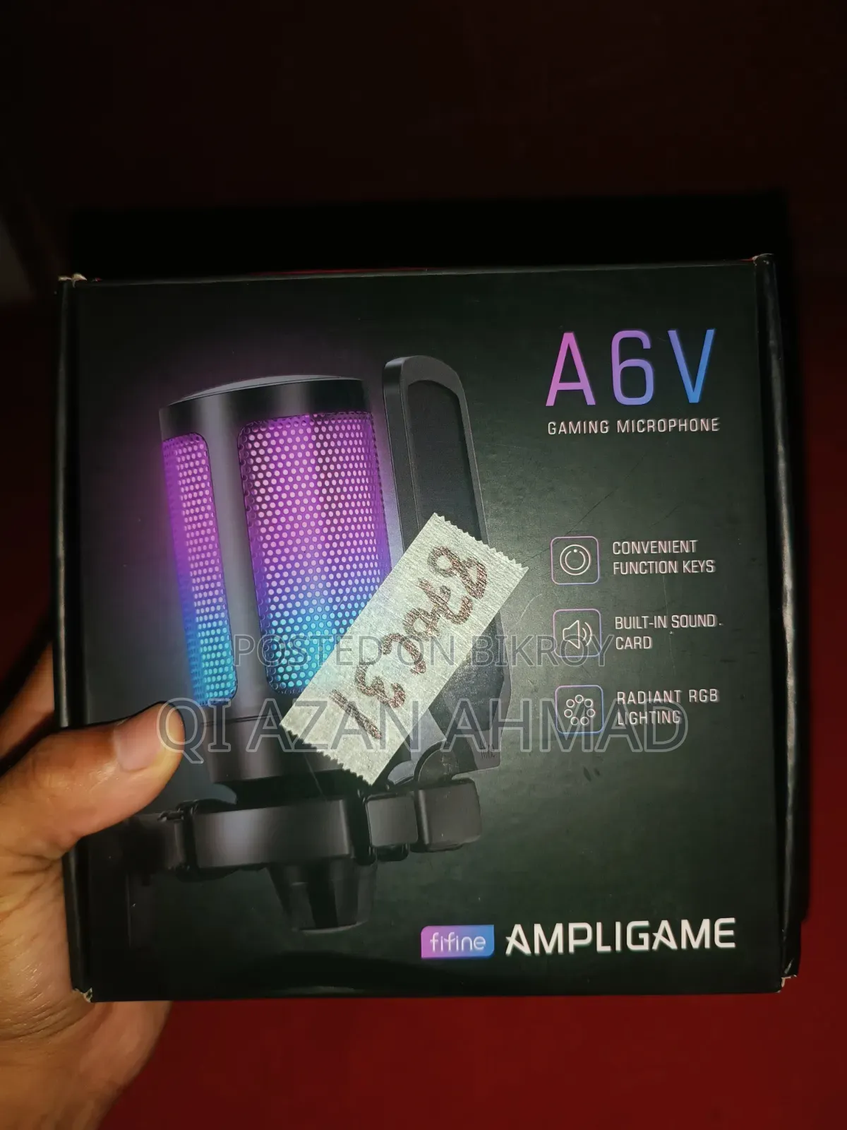 Fifine Ampligame A6v Rgb Gaming Usb Condenser Microphone