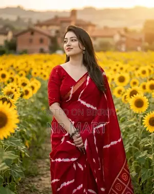 Premium Digital Print Saree with Matching Blouse Piece