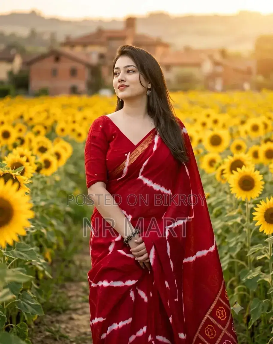 Premium Digital Print Saree with Matching Blouse Piece