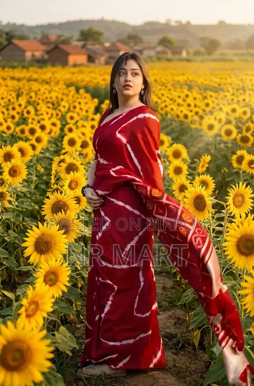 Premium Digital Print Saree with Matching Blouse Piece