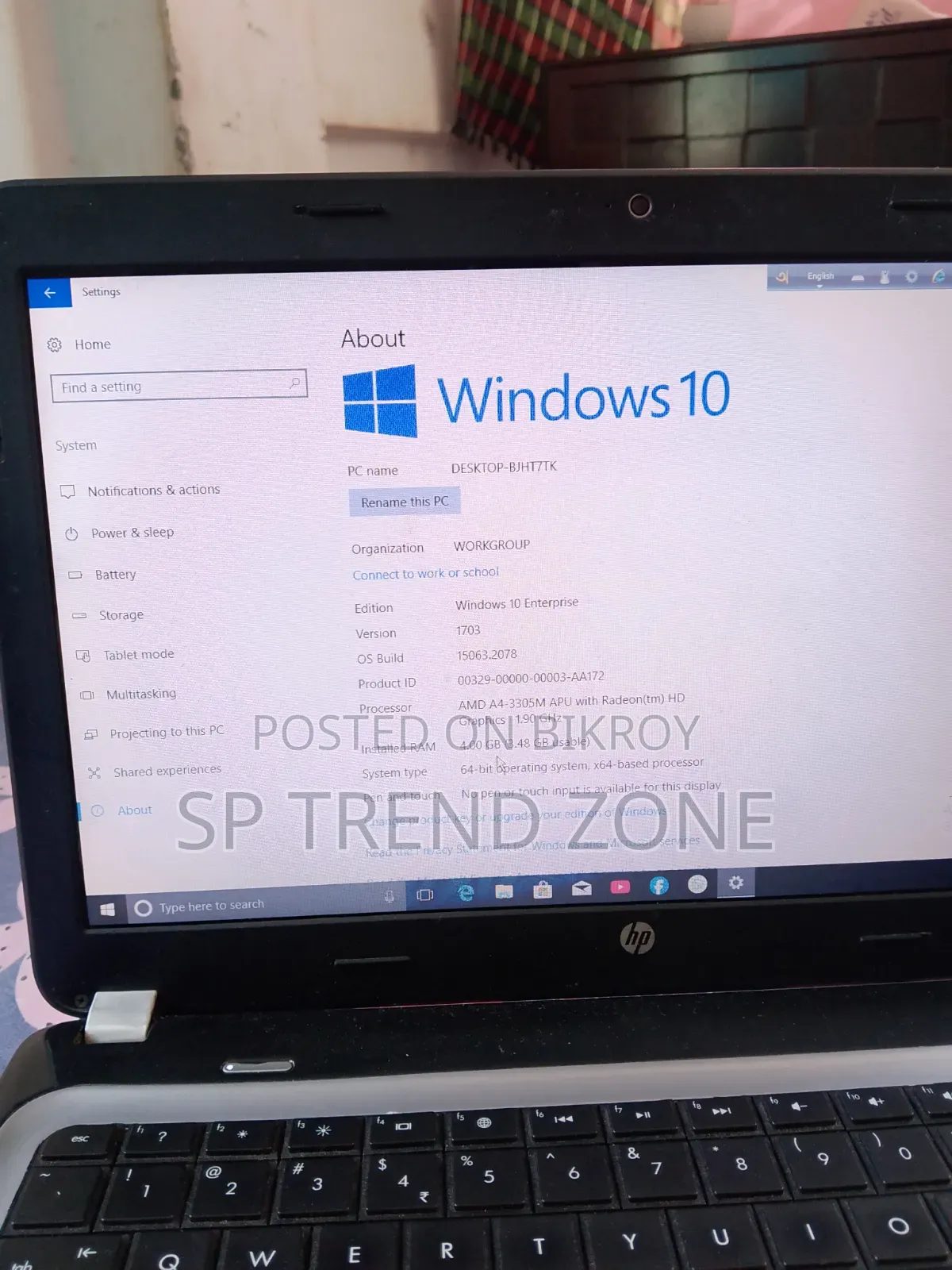 Laptop HP 14z 4GB AMD A4 SSD 256GB