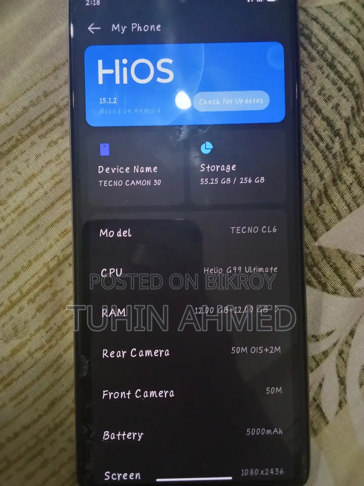 টেকনো ক্যামন ৩০ ২৫৬ জিবি অরেঞ্জ