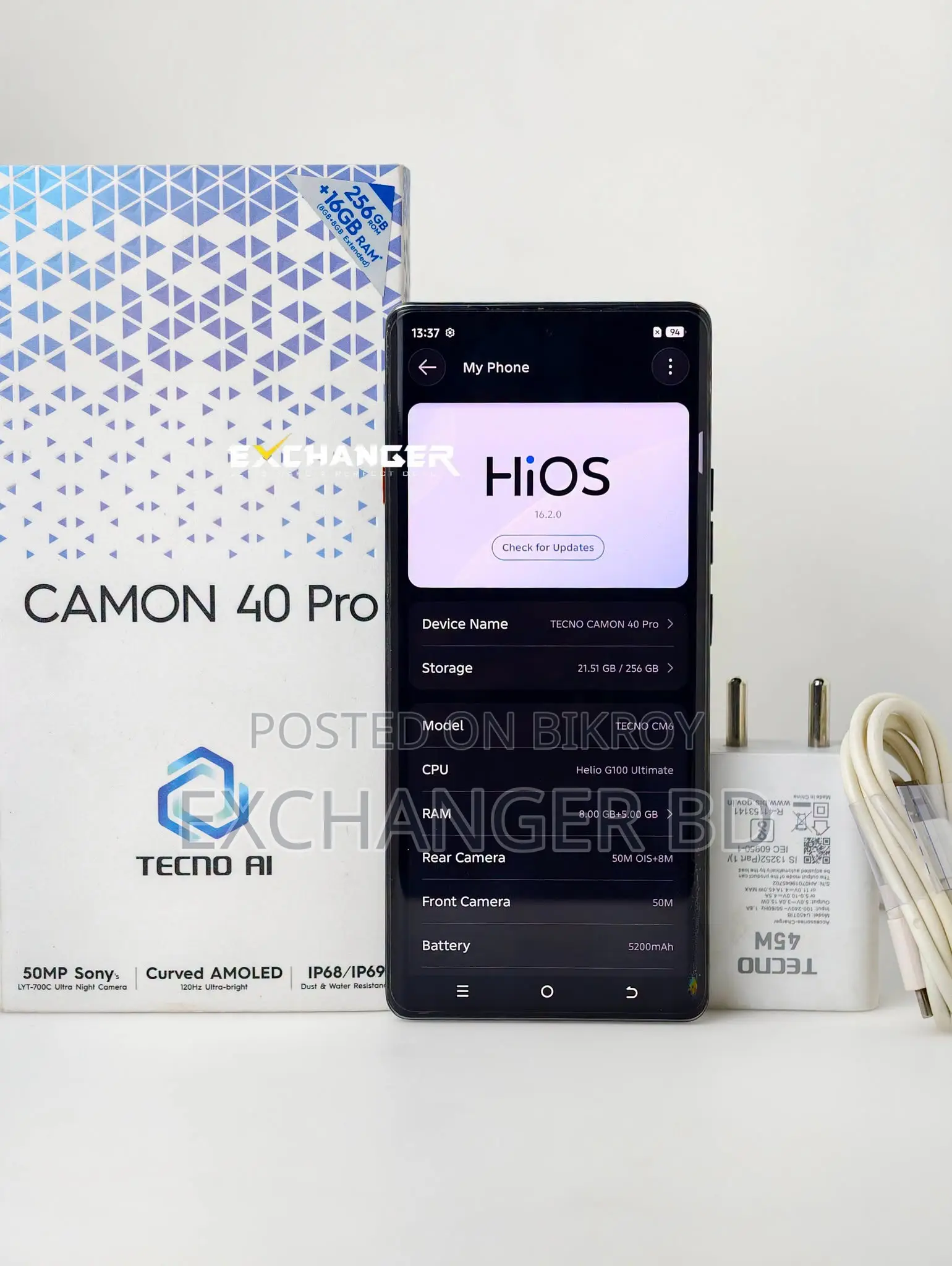 Tecno Camon 40 Pro 4G 256 GB Gray