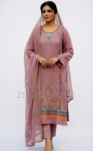 Readymade Party Four Piece Pakistani Cape Chinon Georgette