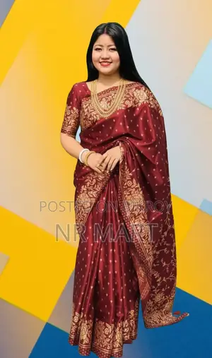 প্রিমিয়াম স্টাইলিশ জাপানিজ সিল্ক শাড়ি (ম্যাচিং ব্লাউজ পিসসহ)