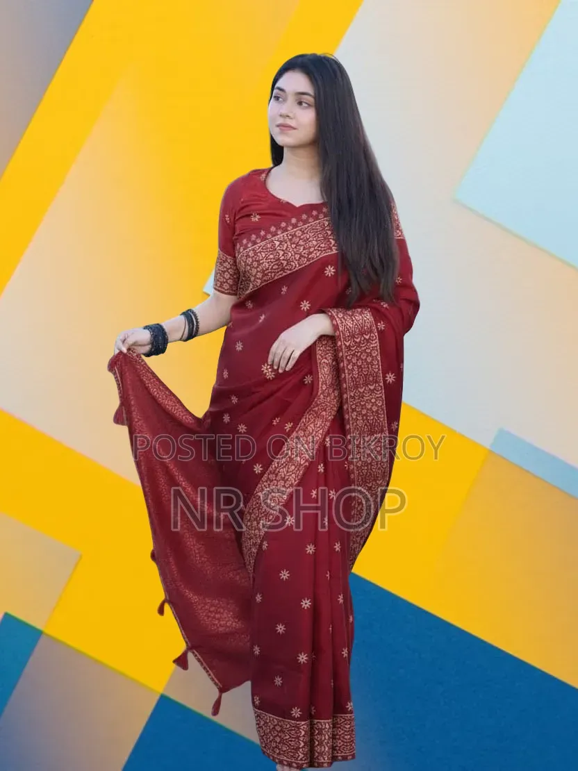 Premium Stylish Japanese Silk Saree (with matching blouse piece)