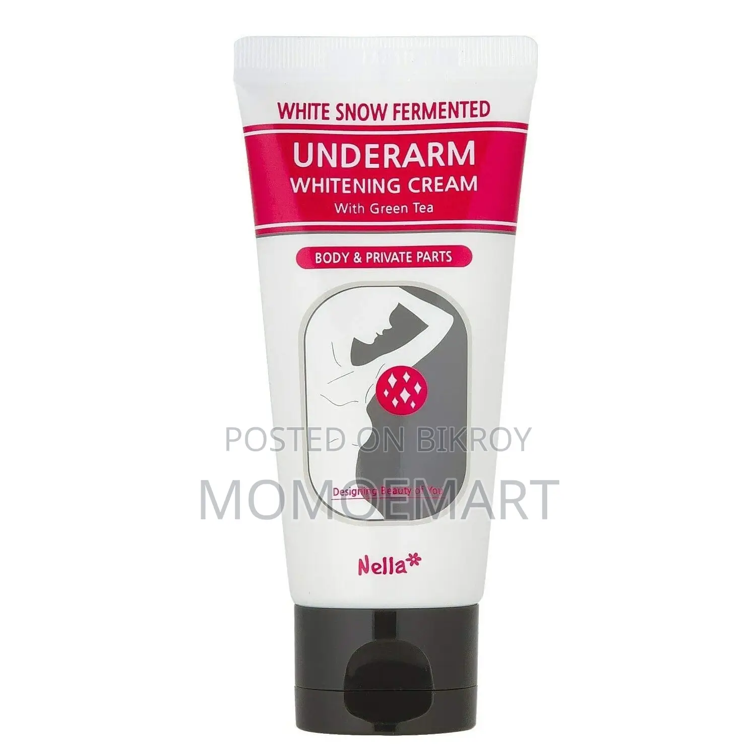 Nella White Snow Underarm Whitening Cream - 50ml, Free Sanitary Napkin