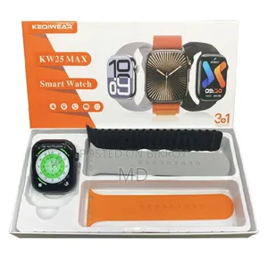 Keqiwear Kw25 Max 10 Series Bt Calling Smart Watch With 3 Straps