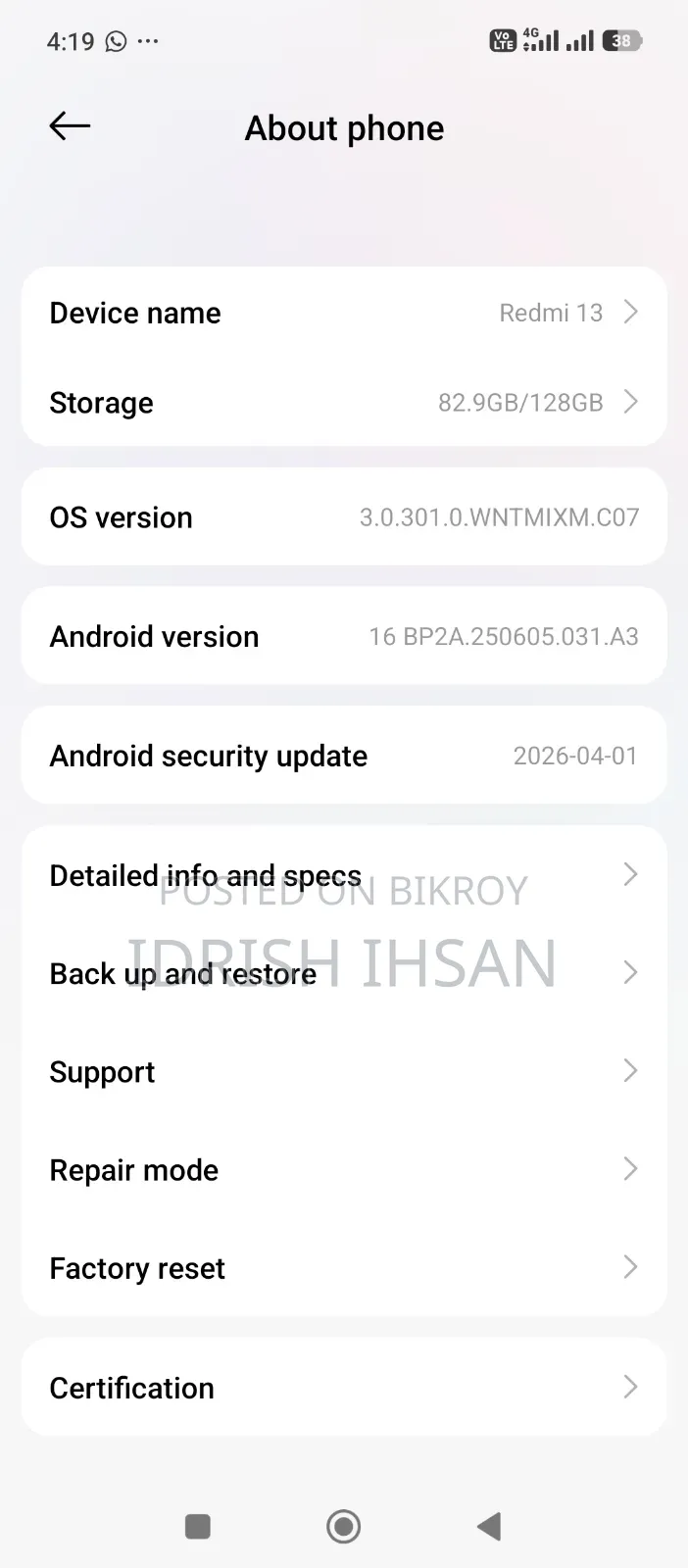 Xiaomi Redmi 13 128 GB Black