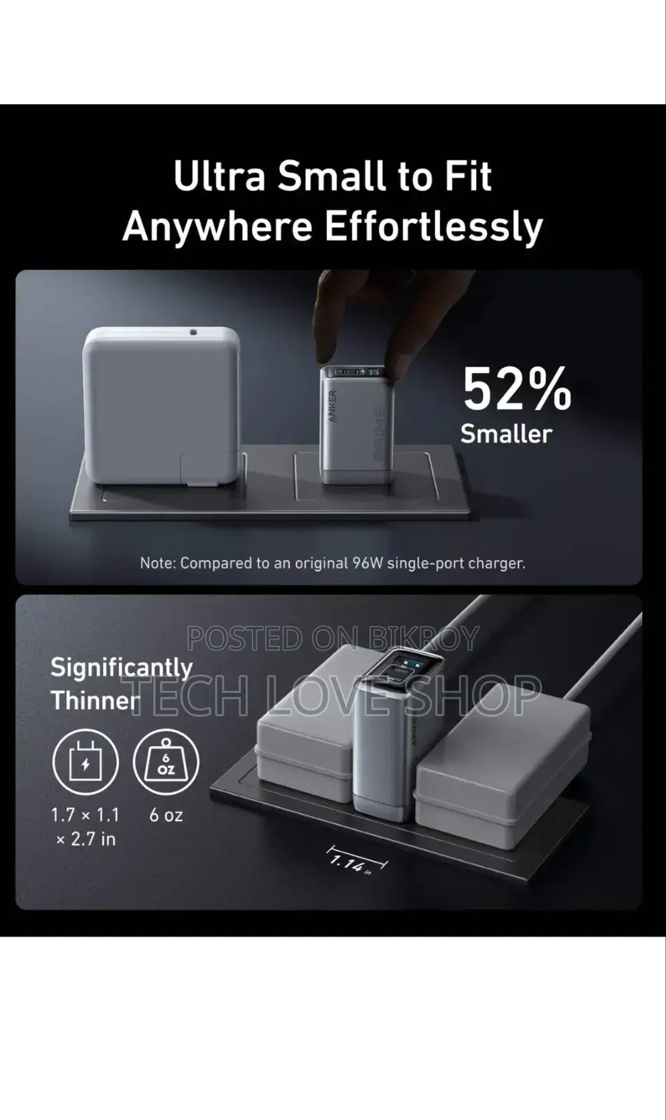 Anker Prime 100w Gan Wall Charger 3 Port of 2 USB-C 1 USB-A(US Import)