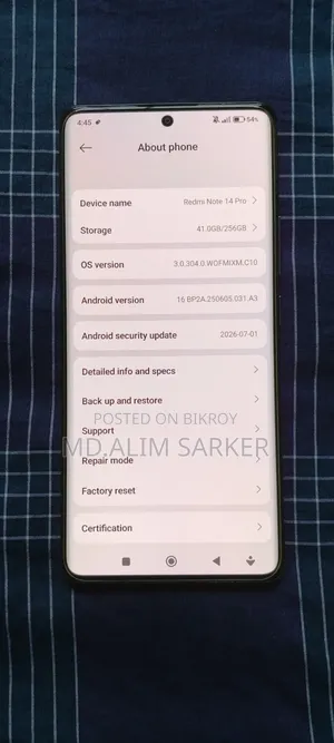 Xiaomi Redmi Note 14 Pro 256 GB Black