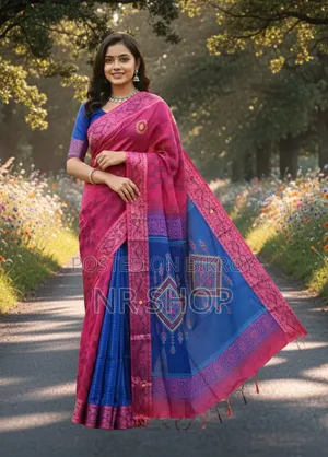 ✨ টাঙ্গাইলের রয়্যাল ধুপিয়ান সিল্ক নকশি শাড়ি (ব্লাউজ পিস ছাড়া)