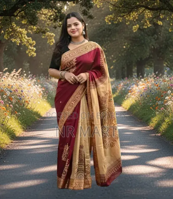  টাঙ্গাইলের রয়্যাল ধুপিয়ান সিল্ক নকশি শাড়ি (ব্লাউজ পিস ছাড়া)