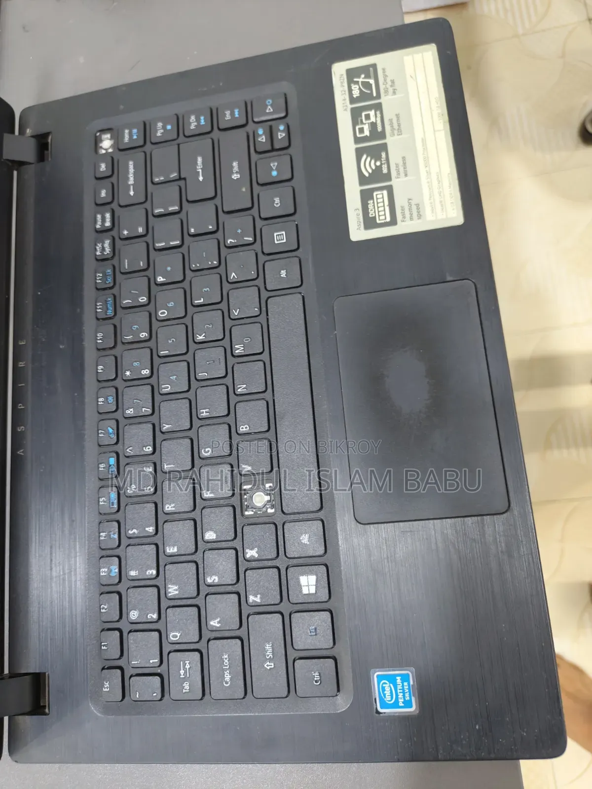 ল্যাপটপ Acer Aspire 3 4GB Intel Pentium SSD 1T