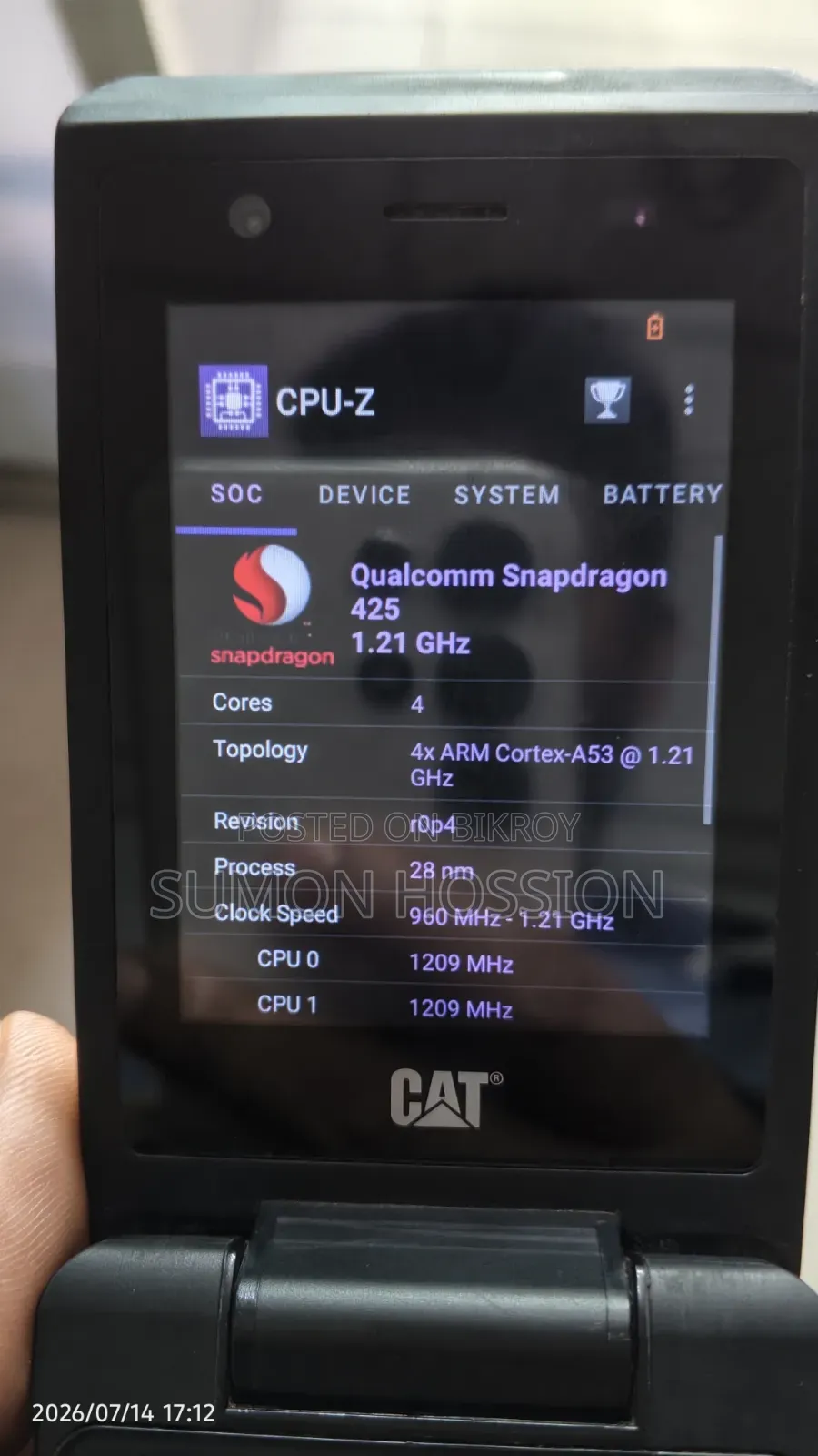 Cat S22 Flip 16 GB Black