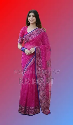 Premium Tangail Silk Boutique Saree (with running blouse piece)
