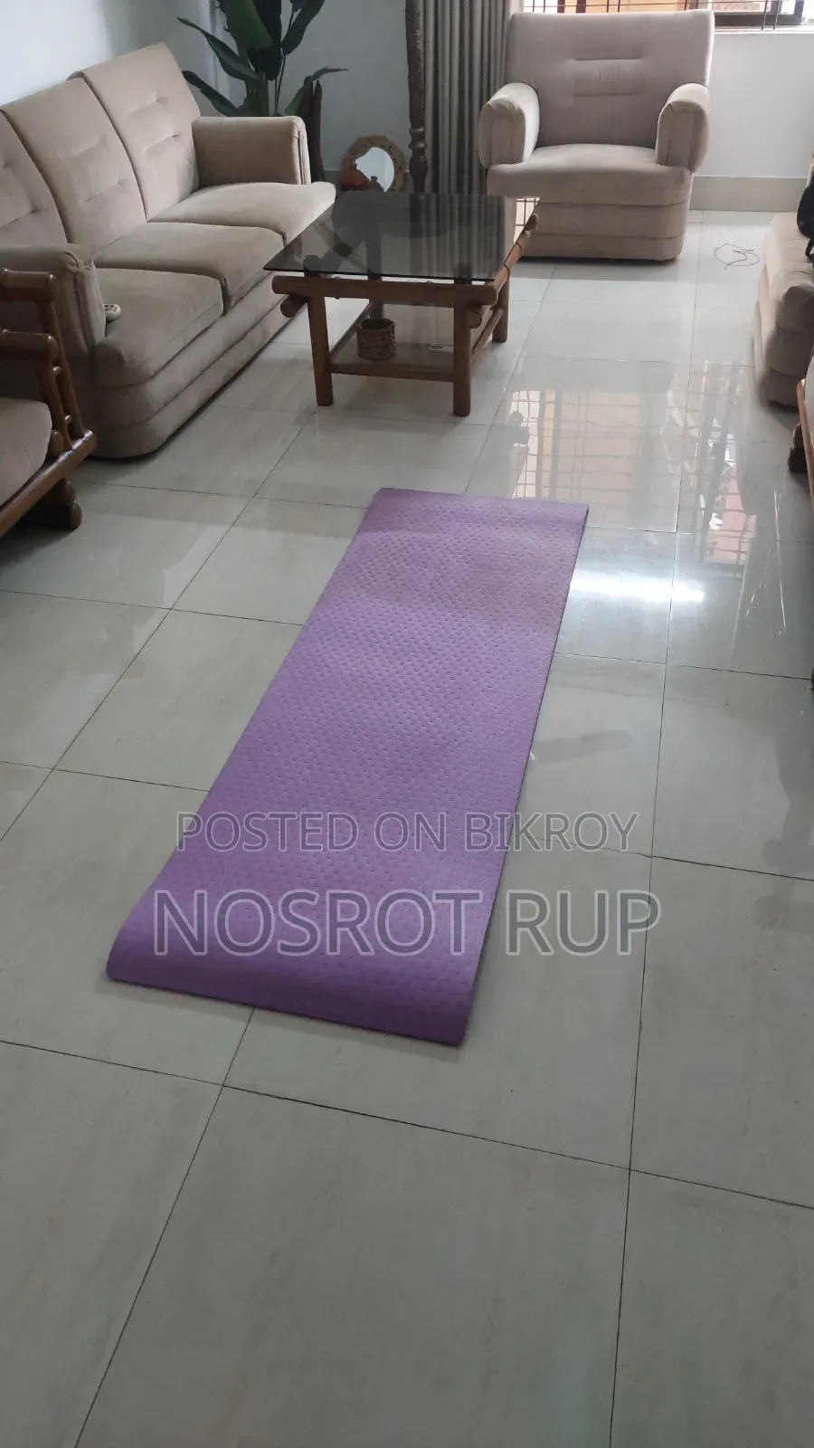 প্রিমিয়াম পার্পল ইয়োগা/জিম ম্যাট ১২ স্কয়ার ফিট